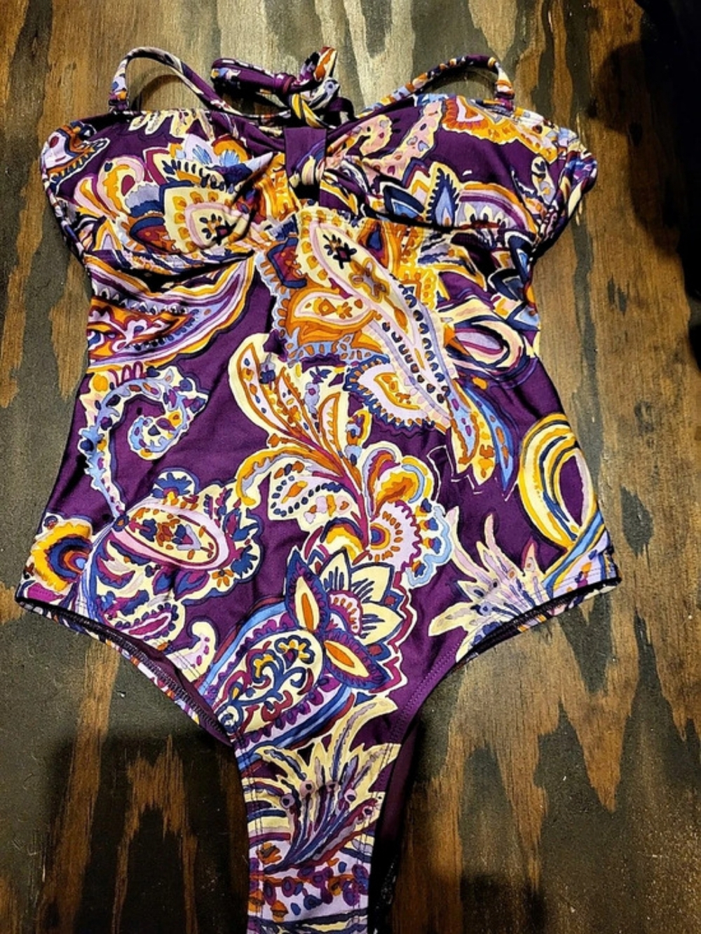 Sézane Palma Swimsuit One-Piece in Purple & Orange